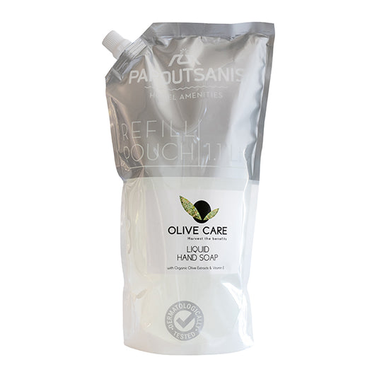 Sapone Liquido in ricarica da 1000 ml. Linea Cortesia OLIVE CARE per Hotel,B&B e Case Vacanza. Confezione da 9 Unità.